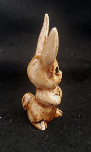 3 estatuillas vintage de conejo marrón de cerámica - Imagen 3 de 17