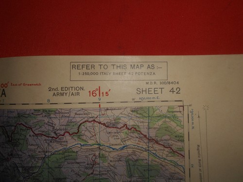 1943 WWII Military Map : POTENZA ( ITALY )  Army/Air - Picture 2 of 13