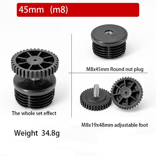 Square Tube Inserts End Caps Adjustable Table Foot Furniture Leveling Feet M6 M8 - Picture 48 of 50