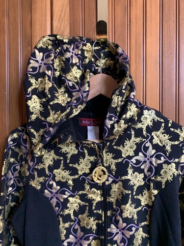 VINTAGE BABY PHAT HOODED DRESS GOLD BLACK 2000'S SIZE LARGE - Bild 4 von 8