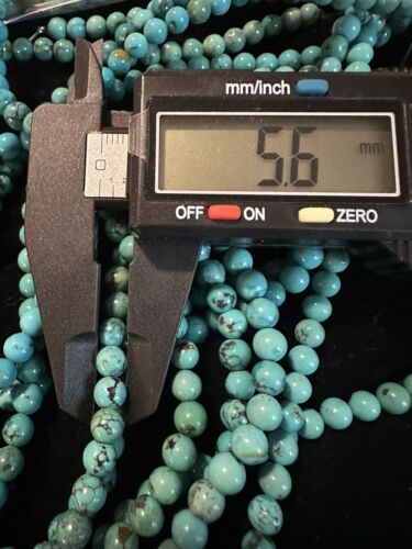 Genuine Natural Hubei Turquoise Smooth Polished Round 5.5mm Gemstone Beads 16” - Picture 6 of 6