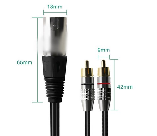 1 XLR Female/Male to Dual RCA Male Cable Y Audio Splitter Patch Cable XLR TO RCA - 第 10/12 張圖片