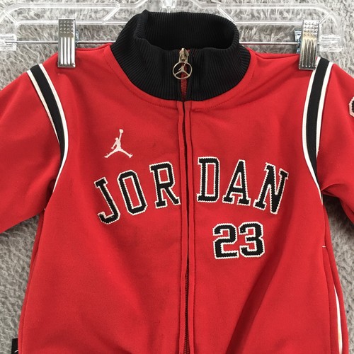 Jordan Jumpman Zip Up Jacket Youth 2T Red Polyester Mock Neck Pocket Long Sleeve - Picture 2 of 13