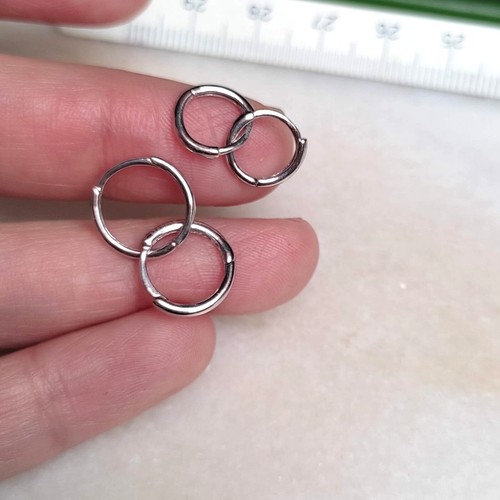 Platin ohrstecker Pt950 Platinohrstecker Klapp Creolen Ohrringe piercing Single - Bild 14 von 29