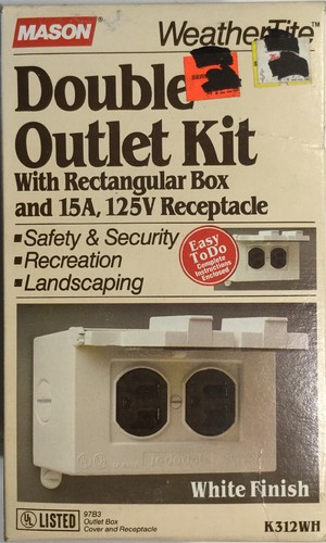 WeatherTite Double Outlet, All Weather, Do It Yourself Kit, White Finish K312WH