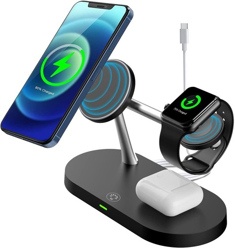 MoKo 5in1 Magnetic Wireless Fast Charger Stand for iPhone 13 12 Pro Apple Watch - Picture 5 of 12