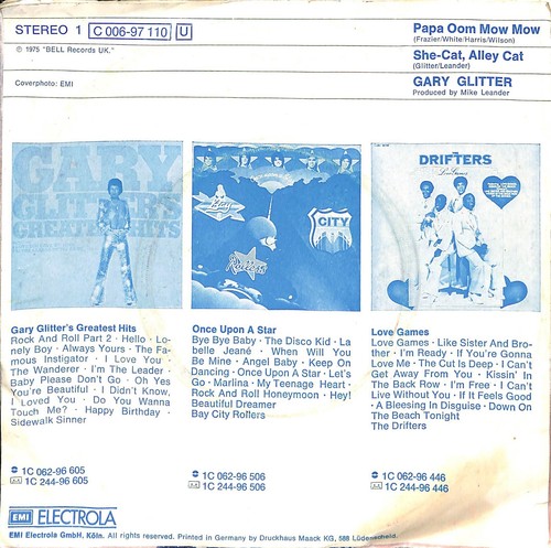 Gary Glitter – Papa Oom Mow Mow / She-Cat, Alley Cat - 45 GIRI - Foto 2 di 3