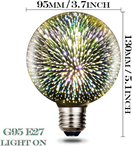 Glühbirne 3D Filament Feuerwerk LED Glühbirnen Spiralglühlampen E27 Sockel - Bild 14 von 20