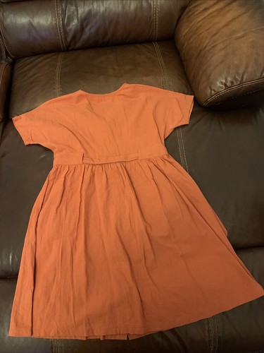 Simplee Burnt Orange Cotton Dress Short Sleeve Size S - Picture 14 of 24