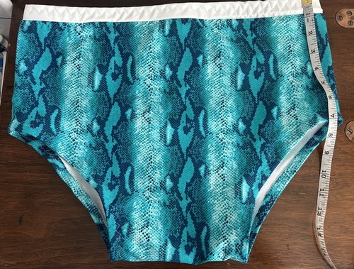 Herren Pro Wrestling Trunks Türkis Schlangenleder Gefüttert Kordelzug Taille 33-35 Zoll