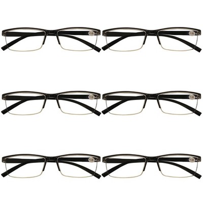B&Q 6 Pack Reading Glasses for Women & Men   Blue Light Blocking Readers for ...