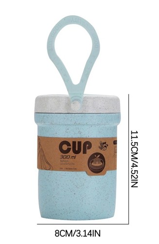 Kiplyki Breakfast Soup Cup Portable Sealed Soup Cup With Spoon Light Blue New  - Bild 2 von 6