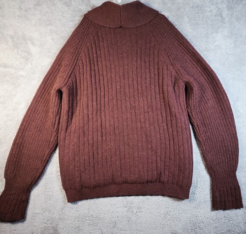 Duluth Trading Co. Wool Alpaca Shawl Collar Cardigan Flannel Lined Men Sz 2XLT - Picture 7 of 10