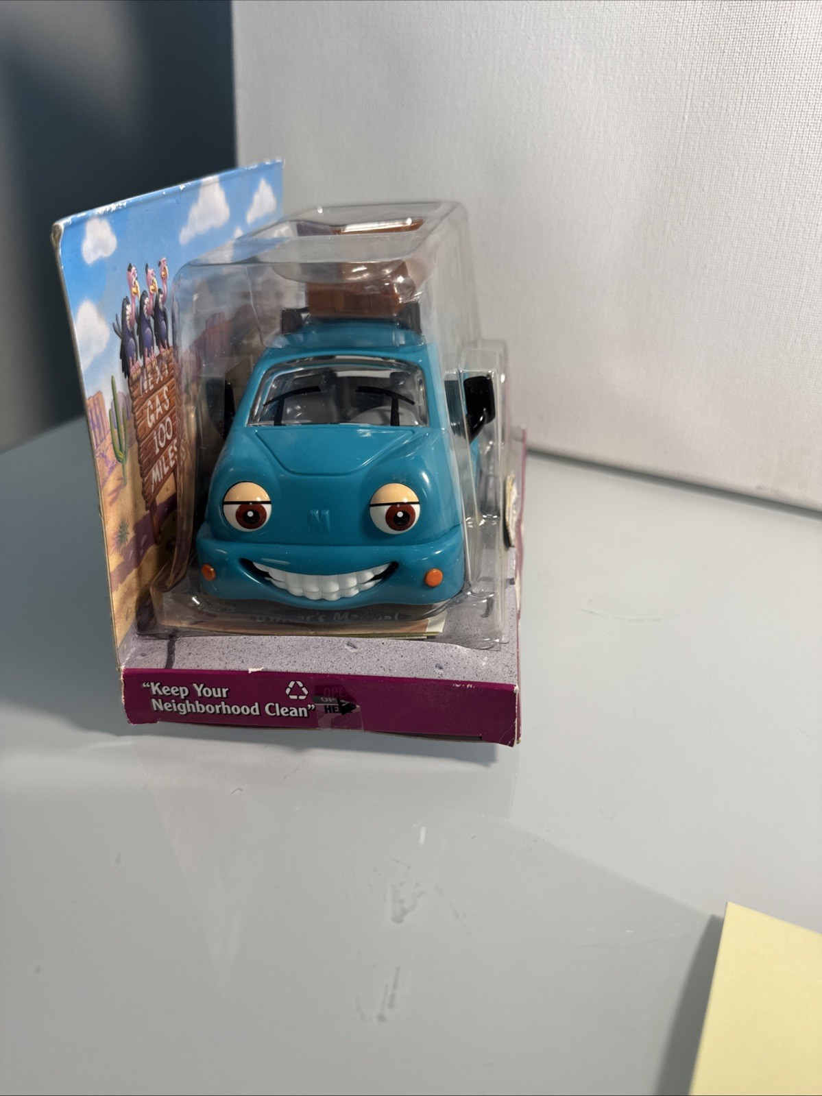 The Chevron Cars 2006 Maria Minivan Toy In Package Paper Punchouts Teal Travel