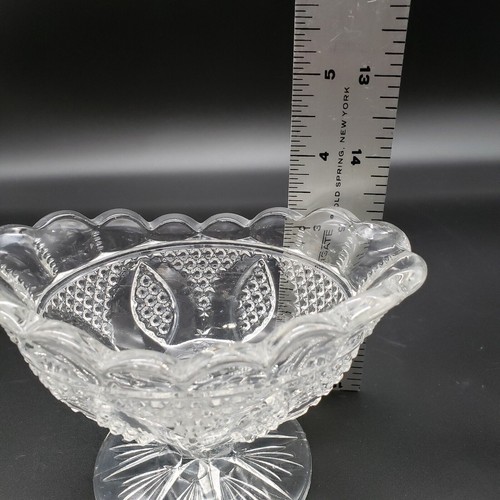 EAPG Westmoreland High Hob Clear Oval Compote Pedestal Dish Antique 550 Small - Picture 8 of 10