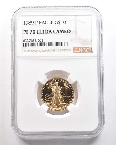 1989-P $10 American Gold Eagle 1/4 Oz 0.25 Oz Gold PF70 UCAM NGC *6480