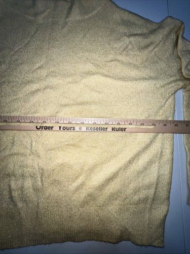 Ann Taylor factory sweater women’s small pullover long sleeve gold stretch - Picture 7 of 13