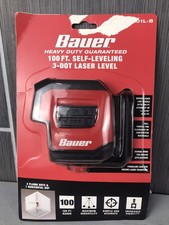 New Bauer 100ft Self-Leveling 3-Dot Line Laser Level 20202L-B.