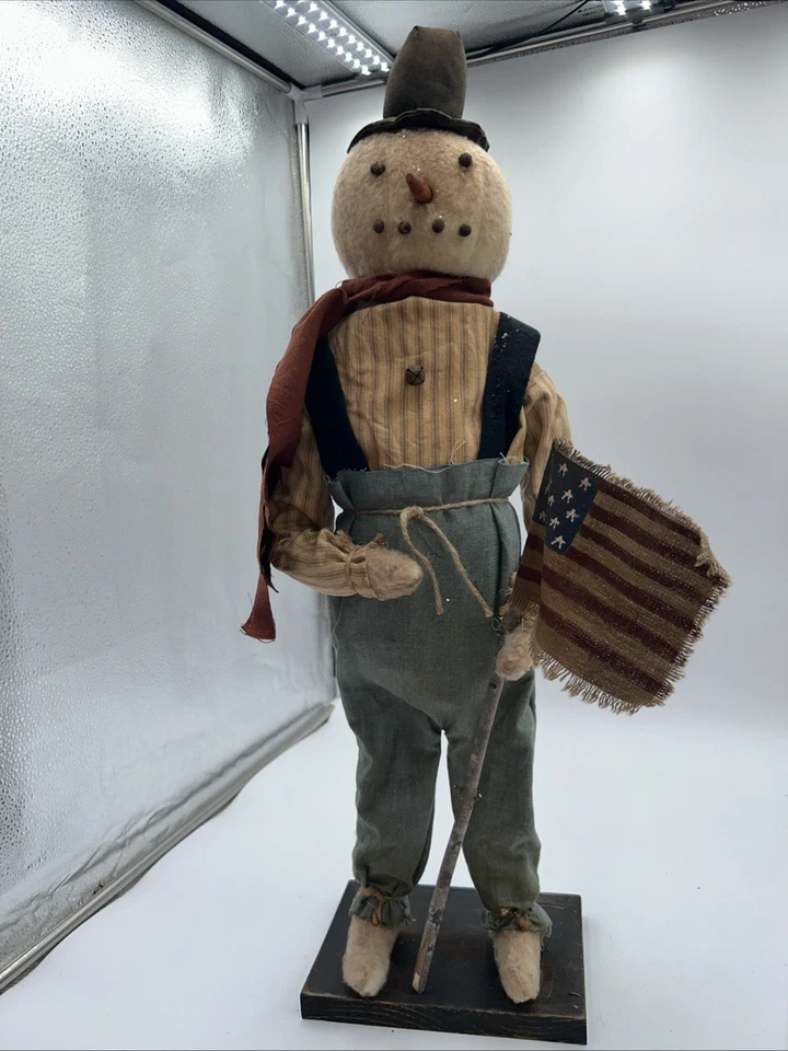 Винтажный деревенский магазин Arnett's снеговик 26 дюймов подписанный флаг 2014 Бетси Росс - Изображение 3 из 4