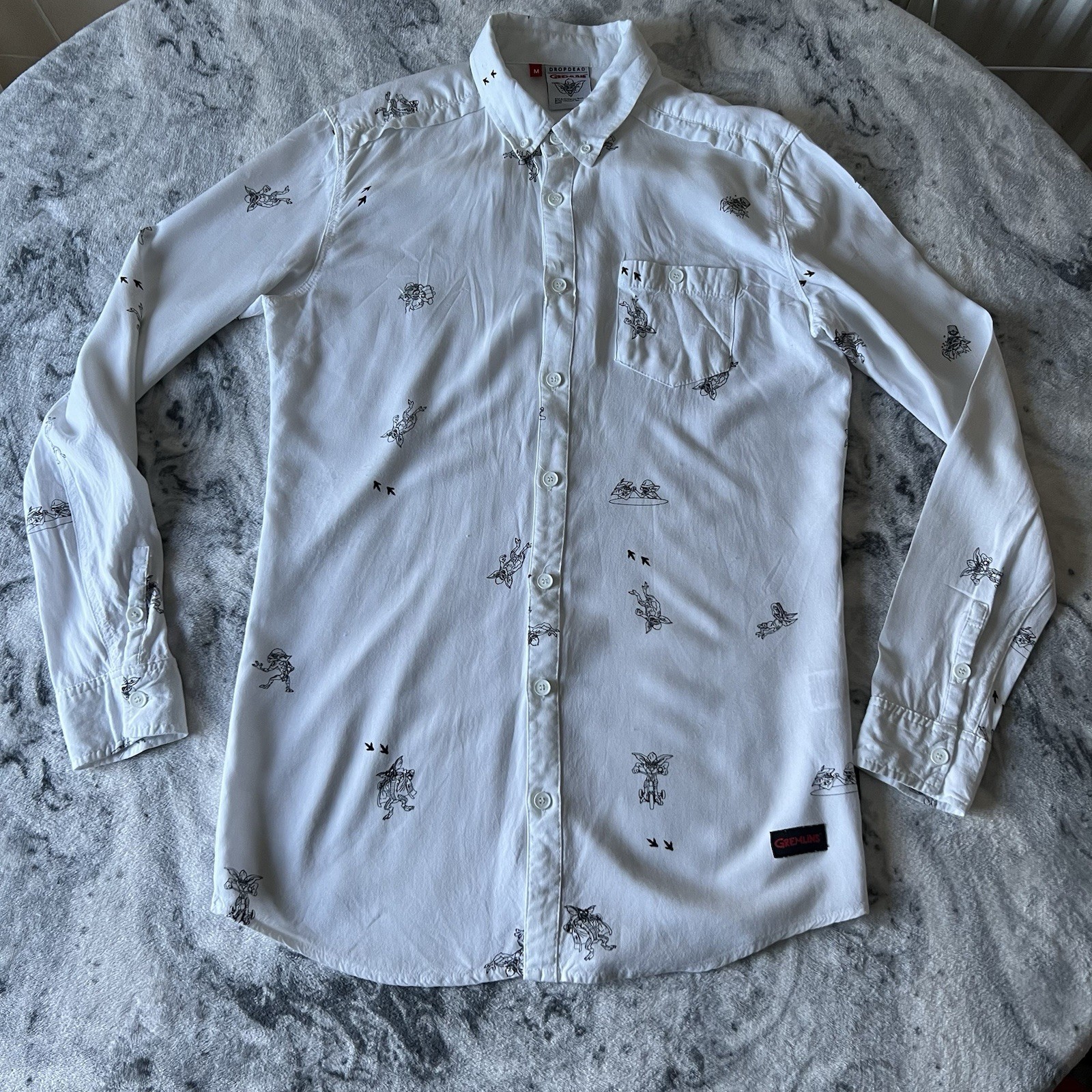 Gremlins X Drop Dead Print Pattern Button Up Shir… - image 6