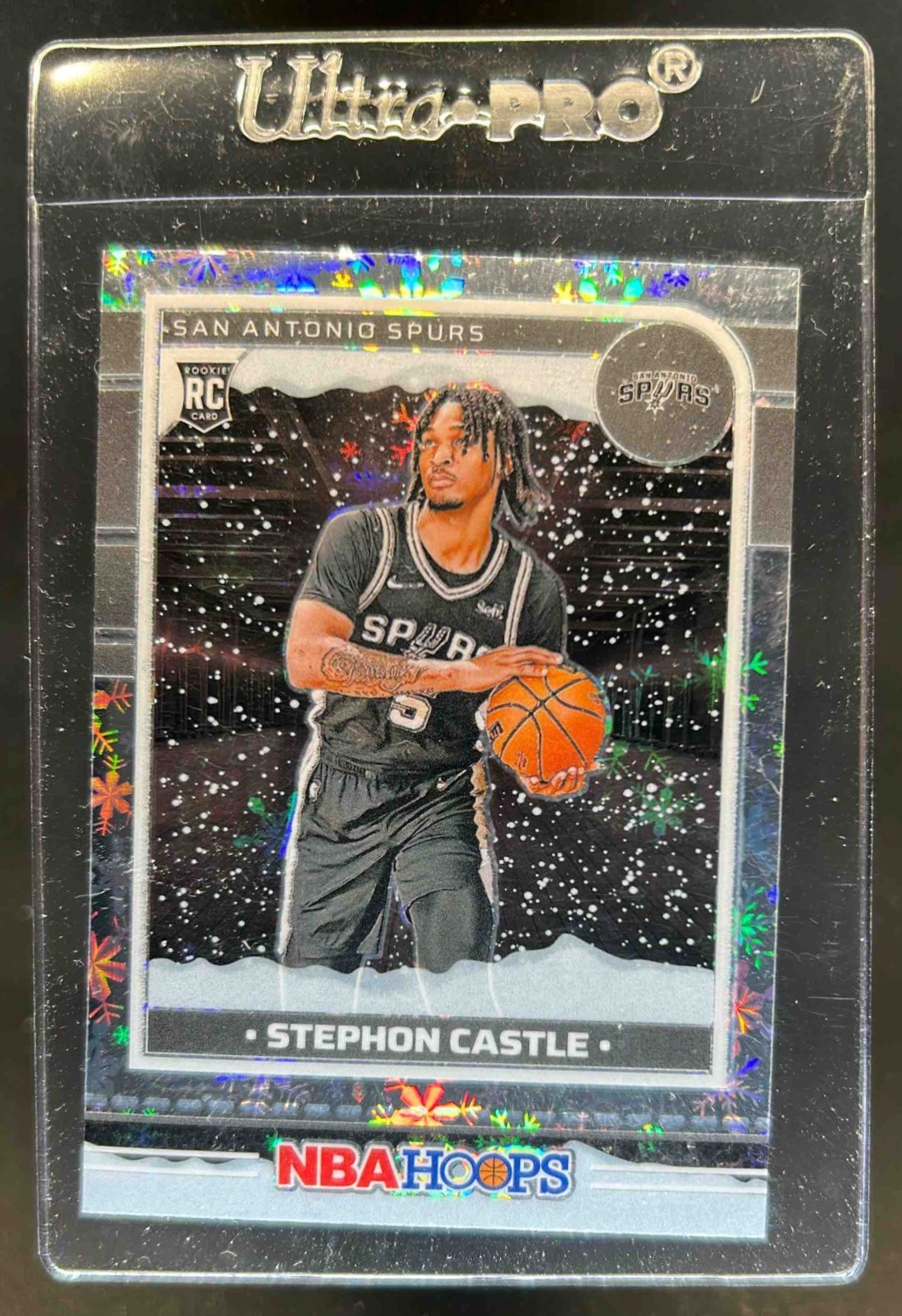 2024-25 Panini Hoops Stephon Castle RC Premium Winter Prizm Rookie #234 Spurs