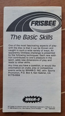 1988 Frisbee Disc Basic Skills game instructions Rules vintage Wham-O 80s