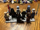 9 Random Lego Star Wars Minifigure Lot with light saber helmets