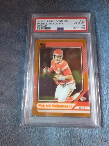 2024 Clearly Donruss Patrick Mahomes Orange #27 PSA 10