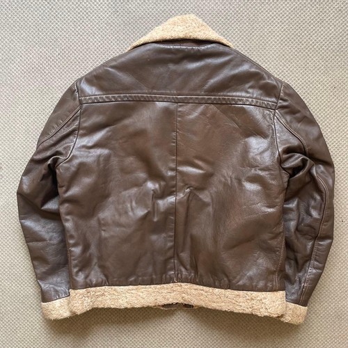 [Super Rare] 70s Sears B-3 Type Leather Jacket Used Vintage - Picture 2 of 5
