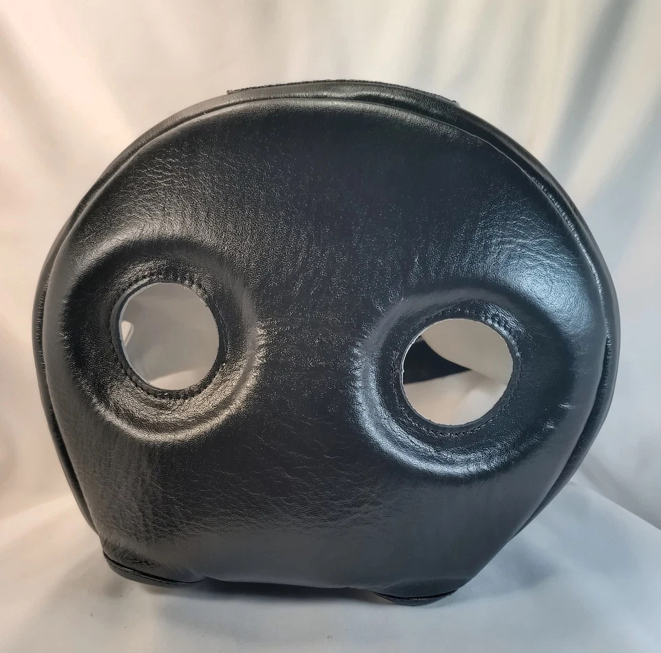 Nuevo tocado de boxeo de cuero SANDEE negro con correa para la barbilla talla grande Foto 4 de 4