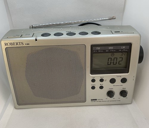 Vintage Roberts Radio R983 FM MW LW funktionstüchtig + Stromkabel Digital LCD Display 