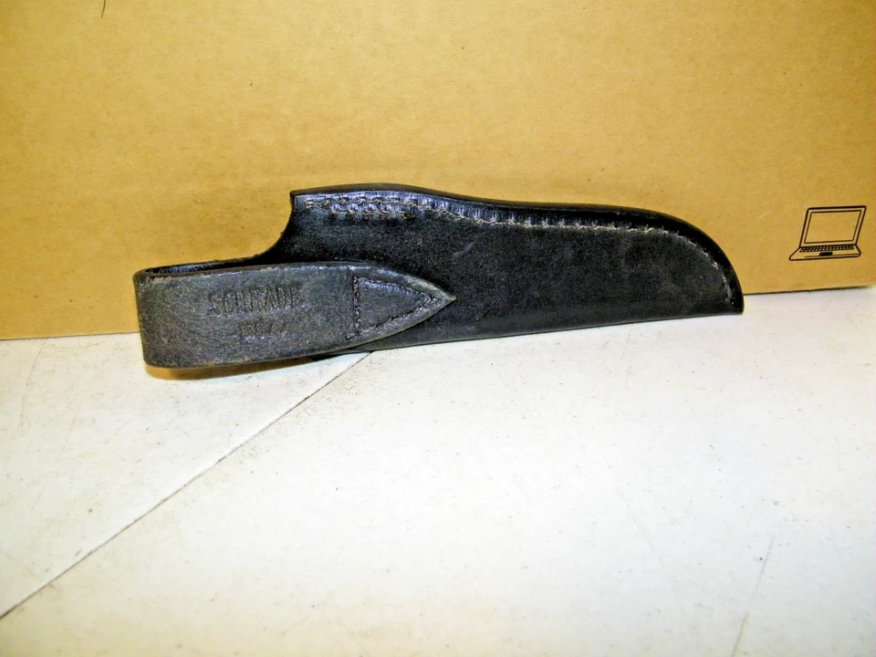 Bonita funda de cuero negro para Schrade 8" de largo Foto 2 de 3