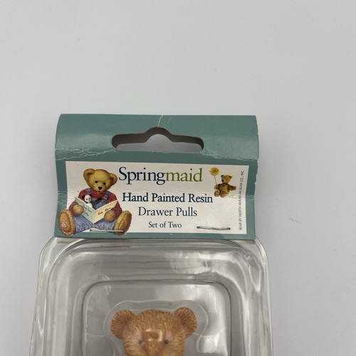 Springmaid Cassettiera in Resina Dipinta a Mano Tiranti Blu Jean Teddy Bear Set di 2 NUOVI - Foto 2 di 8