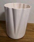 Vintage Ceramic Waste Basket Trash Can 9½"x7" Light Pink Fluted Nursery,Bathroom