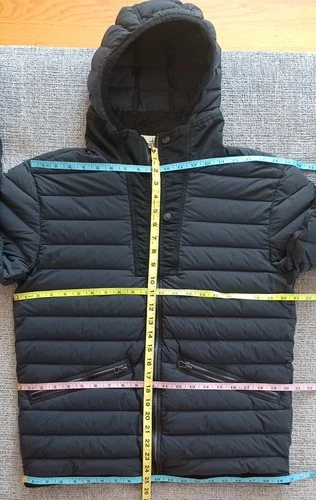 Stone Island Black Loom Woven Down Chambers Stretch Nylon-TC Hooded Jacket Sz L image 6