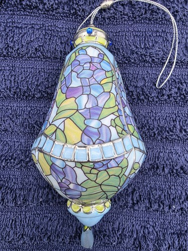 Bradford Editions Era of Louis Tiffany Erbstück 3er Set Ornamente Weihnachten. - Bild 6 von 8