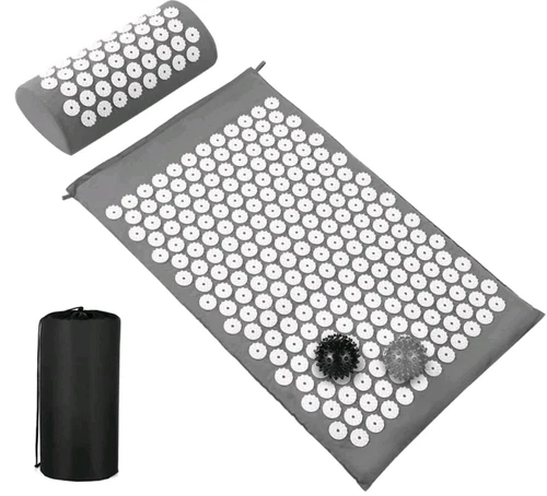Acupressure Mat with Pillow Set for Relieving Head & Neck Pain with Carrying Bag