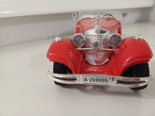 Mercedes-Benz 500 K Roadster 1936 - Burago 1/20 - Miniature Rouge Rare Vintage - Imagen 4 de 24