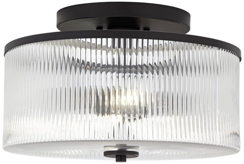Possini Euro McKenzie 14" Wide Black 2-Light Ceiling Light - Picture 5 of 7