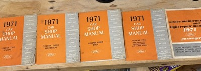 Complete Original Set of 1971 Ford Shop Manuals. Covers many different models as