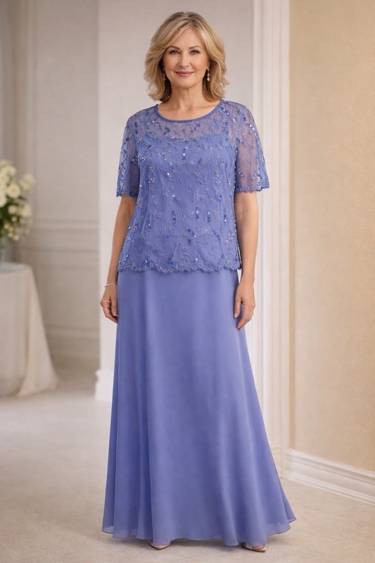 NWT periwinkle,  2 piece Dress 12 Mother of the Bride elegant gown