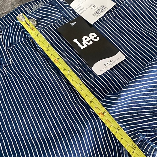 Lee Midrise normale Passform Eisenbahn Nadelstreifen Denim Shorts Damengröße 8M neu mit Etikett - Bild 9 von 12
