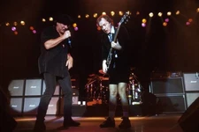 Angus Young Brian Johnson Ac/Dc L-R Brian Johnson Angus Young Perf- Old Photo