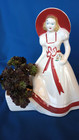 VINTAGE SOUTHERN BELLE PLANTER~white, red trim~USA 954~Scarlett Ohara — photo 1