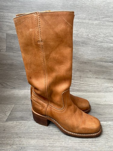 Vintage Frye 60-70er Campus braun Leder Western Square-Toe Stiefel 14 L US 6,5 M - Bild 10 von 20