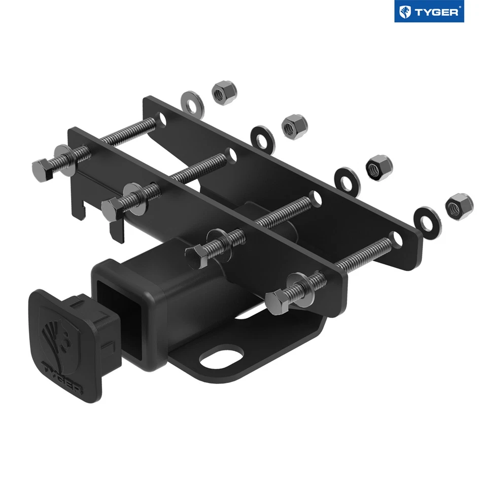 TYGER Wrangler Receiver Hitch with Wiring Harness & Hitch Cover for 2007-2018 JK - Image 2 of 4