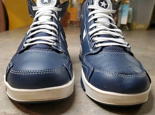 Converse Shoes Mens Size 12 Blue Leather Basketball Star Chevron 116504 - Picture 5 of 15