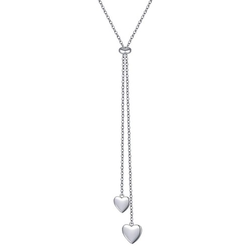Long Chain Dainty Necklace Simple Style 925 Sterling Silver Pendant Adjustabl...