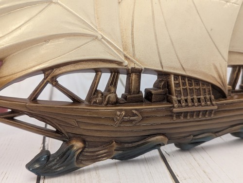 Vtg Syroco Clipper Ship Tall 3 Mast Pirate Nautical Wall Hanging #4261 16.5x13 - Picture 6 of 9