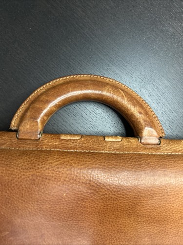 Vintage Terrida Aktentasche Laptopträger italienisches Leder - Bild 9 von 19